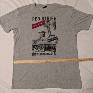 Red Stripe Lager Beer Jamaica Grey Graphic T-Shirt XXL